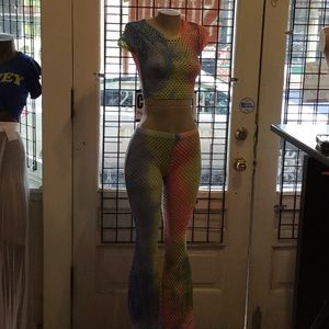 Tyedye fishnet two piece
